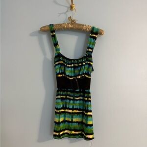 vintage y2k IZ byer california tank blouse with belt detail size S made in USA